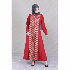 Jfashion Premium Gamis Variasi renda tangan Panjang - Jelita Merah