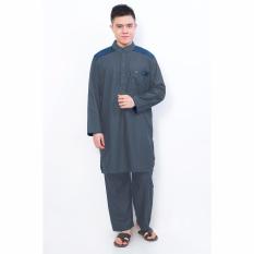 Jfashion Stelan Gamis Pria Tangan Panjang - Cordova Abu tua
