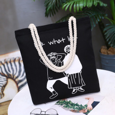 Jianyue Kanvas Kapas Perempuan With Tas Baru Tas Wanita (Hitam Lihat Apa)