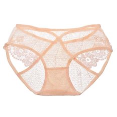 Jiayiqi Lace Seamless Bernapas Khaki Pas Spandex Tengah Berpinggang Briefs untuk Wanita Ukuran Lebih-Internasional