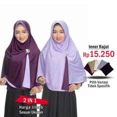 Jilbab 2 Warna Fashion Muslim Terbaru Wanita Kekinian Model Sekarang Model Jaman Now Jilbab Bolak Balik Instan 2 in 1 atau Inner Rajut Hijab Instant Bergo Dua warna Khimar Syari Jumbo Jilbab Pengajian Multifungsi Pet Anti Tembem Termurah