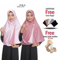 Jilbab 2 Warna Hijab Instant Bergo Bolak Balik Syari Panjang Jumbo