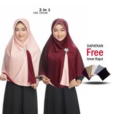 Jilbab 2 Warna Kerudung Instan Bergo Bolak balik Jumbo Syari Fashion Muslim Terbaru Wanita Atasan Modern Model Sekarang Khimar Syari Panjang Termurah Harga Grosir