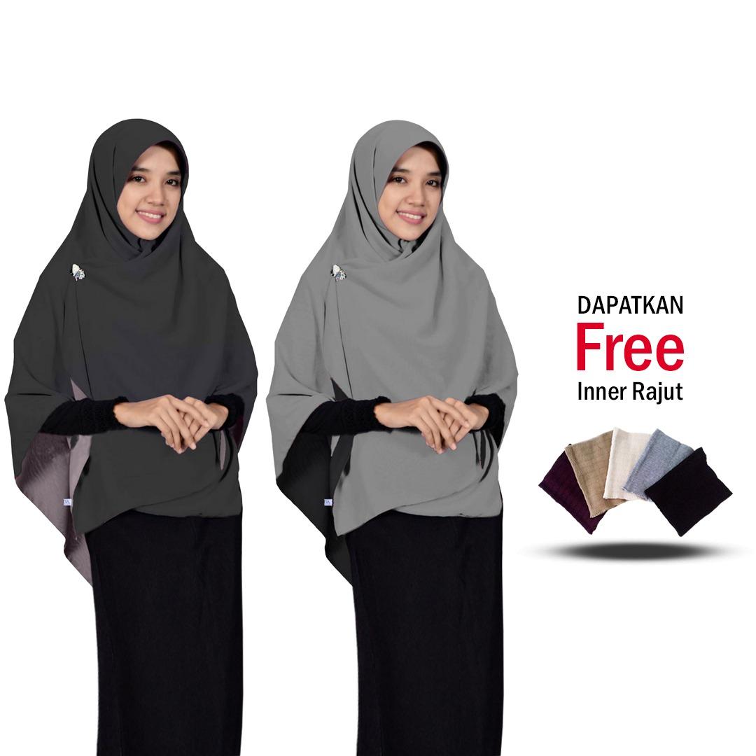 Jilbab 2 Warna Zannah Hijab Jilbab Segi Empat Bolak Balik Dua Warna Jumbo Syari Kerudung Modern Masa Kini Fashion Muslimah Atasan Anak Perempuan Terbaru Termurah cocok untuk Pengajian Bahan Premium Grade A