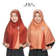 Jilbab 2 Warna Zannah Hijab Kerudung Fashion Wanita Muslim Bolak Balik Instan Dua Warna Polos Jumbo Syari Bergo Besar Murah