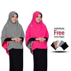 Jilbab 2 Warna Zannah Hijab Kerudung Khimar Bolak Balik Jumbo Syari fashion Wanita Hijab Muslim Terbaru Atasan Muslimah Wanita Ukuran Besar Murah Harga Grosir Modern Jilbab Jaman Now - Abu Fanta