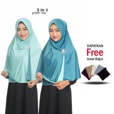 Jilbab 2 Warna Zannah Hijab Kerudung Langung Pakai Langsungan Hijab Antem Bergo Daily Hijab Atasan Wanita Muslim Terbaru Jilbab Jaman Now Free Inner Rajut Anti Pusing