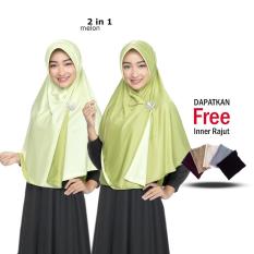 Jilbab 2 Warna / Kerudung Syari Bolak Balik / Instan Polos Khimar Panjang Wanita Muslimah Jaman Now Terbaru / Paling Laris + Free Inner Rajut Anti Pusing