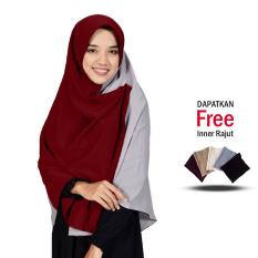 Jilbab 2 Warna Zannah Hijab Khimar Syari Polos Jumbo Kerudung Kombinasi Kanan Kiri Atasan Dress Muslim Terbaru Paling Murah Terlaris Jaman Now Kerudung Segi4 Warna Abu Marun Free Inner Rajut Anti Pusing