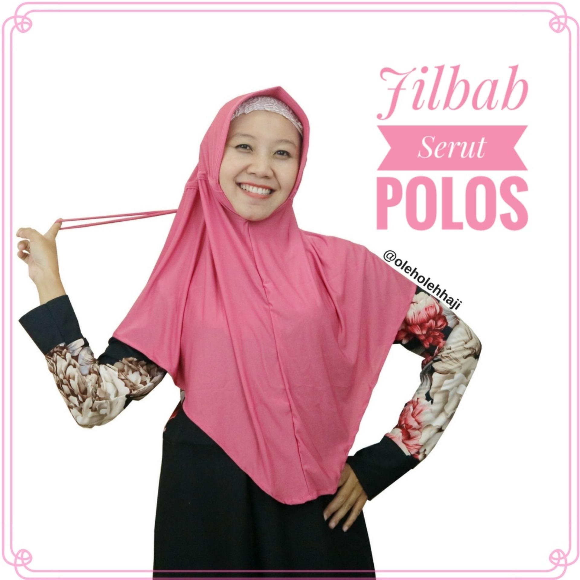 Jilbab Hijab Khimar Instan Serut Jokowi Polos Oleh Oleh Haji dan Umroh - Dusty Pink