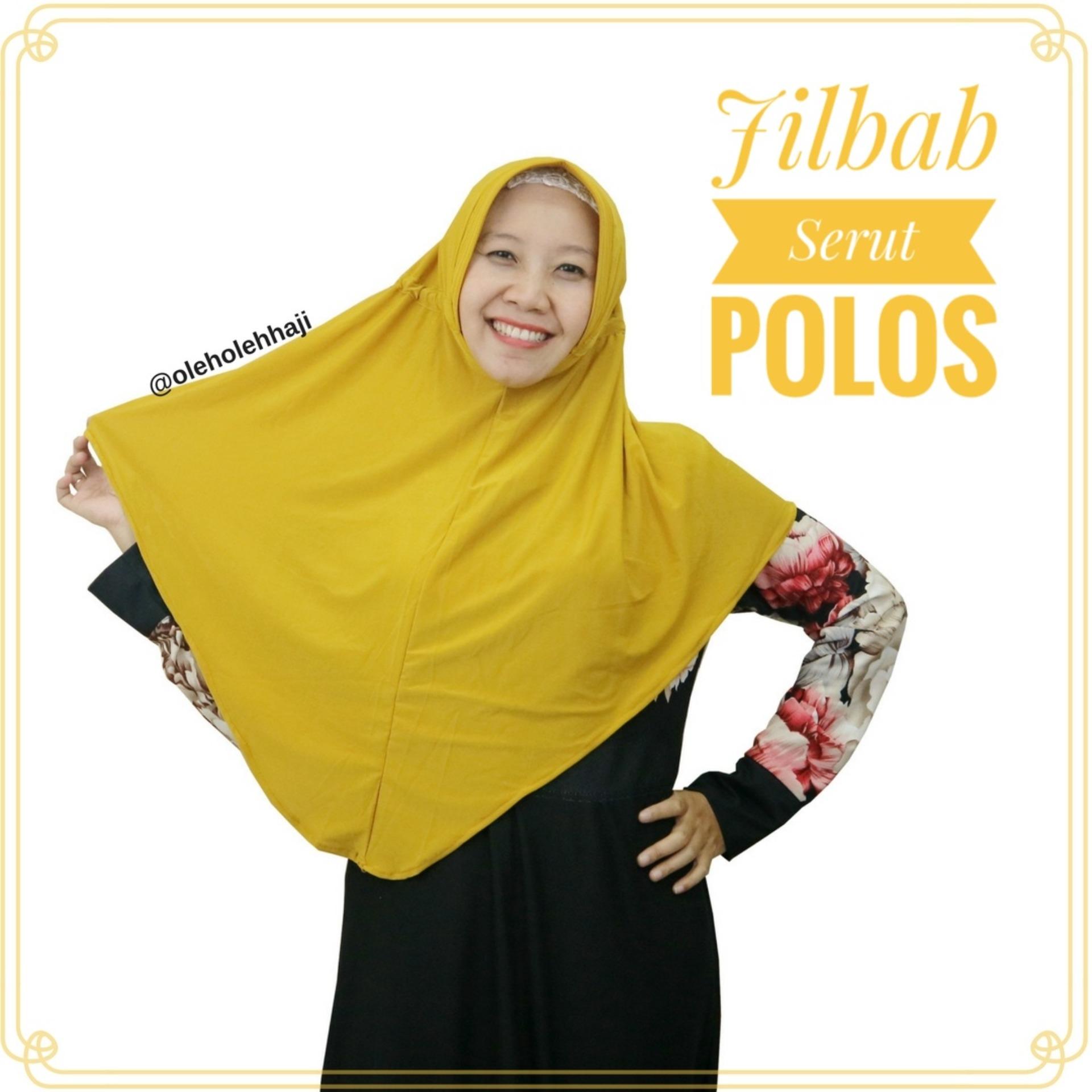 Jilbab Hijab Khimar Instan Serut Jokowi Polos Oleh Oleh Haji dan Umroh - Kuning