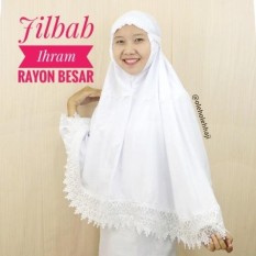 Jilbab Ihram Ihrom Putih Polos Rayon Besar Perlengkapan Haji dan Umroh