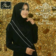 jilbab instan Eskudo List Stripe (warna Black) - AR112 - hijab kerudung khimar bergo arrafi branded casual scarf baju muslim wanita kemeja dress fashion ramadhan sale diskon lazada birthday