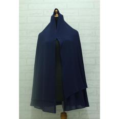 Jilbab Instan Khimar Syar'i 2 Layer Bahan Ceruti - Biru Dongke - IRS
