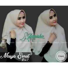 jilbab instan Nasya 2 in 1 (warna Krem Khaky) - hijab kerudung pashmina pasmina