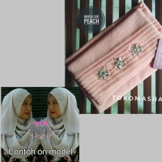 jilbab instan NAYLA Lux Pashtan by Linalivia (warna Peach) - hijab kerudung pashmina pasmina
