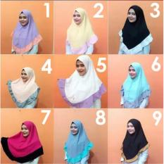 Jilbab Khimar Instan Dua Warna Kombinasi Hijab Kerudung
