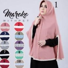 Jilbab Maroko With Pet Warna No.2 (Merah)