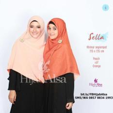 Jilbab Segi Empat Bolak Balik Merk Hijab Alsa 006 Cokelat Muda & Peach