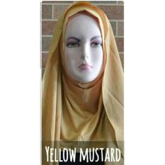 Jilbab Seni Instan Warna Yellow Mustard Bahan Cerutti Diamond Italiano