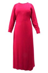 JM Gamis Jersey Resleting Depan - Merah muda