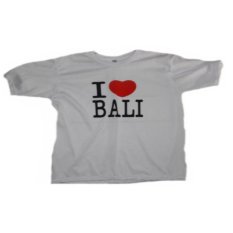 Jnanacrafts Kaos Pria Motif I Love Bali - Putih