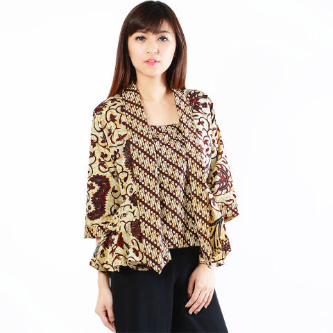 JO & NIC Atasan Batik Kutu Baru Peplum 3 ukuran - Blus Kantor 2