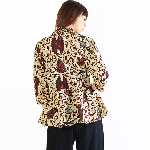 JO & NIC Atasan Batik Kutu Baru Peplum 3 ukuran - Blus Kantor 3