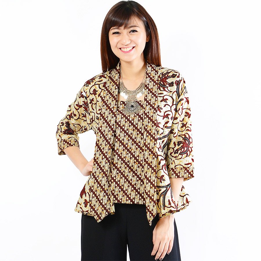 JO & NIC Atasan Batik Kutu Baru Peplum 3 ukuran - Blus Kantor