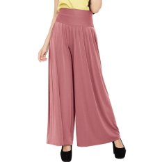 JO & NIC Celana Wanita Kulot Allsize Pleated Long Culotte Pants - Fit to Big Size - DustyPink