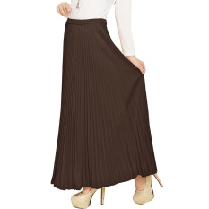 JO & NIC Pleated Long Skirts - Rok Panjang Lipit Fit to XL - Choco