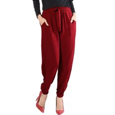 JO & NIC Raissa Comfy Jogger Pants - Katun Rayon - Red