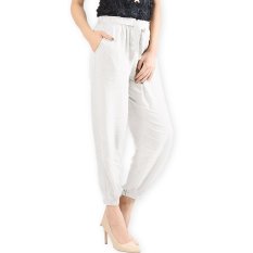 JO & NIC Raissa Comfy Jogger Pants - Katun Rayon - White