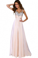 Elegan Sexy Stylish Wanita Tali Payet Tanpa Lengan Tinggi Pinggang Backless Pesta Koktail Malam