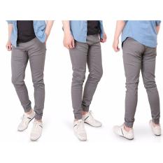 JOGER PANT - Celana Joger Bahan Katun Twill Tidak Luntur - Jahitan Rapi - Street Karet - Abu