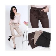 JOGGER PANTS COTTON STRETCH FOR LADIES (celana jogger katun wanita) - GREY