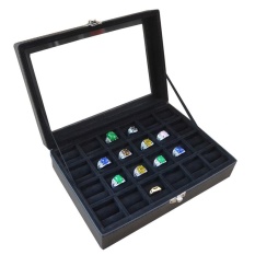 Jogja Craft Full Black Ring Box / Tempat Cincin / Box Cincin / Kotak Cincin Isi 24