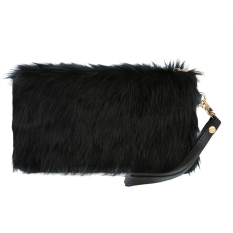 Jo Di Fashion Wanita Elegan Clutch Bag Faux Tas Tangan Bulu Warna Candy Dompet Clutch