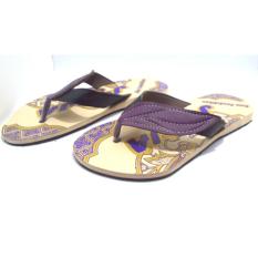 Joker Sandal Jepit Batik Khas jogja Model A2 Daun - Ungu