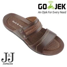 Josh&Joe / fashion pria / sandal murah / sandal pria / sandal pria kulit / sandal pria casual / sandal pria dewasa / sandal gunung pria/ sandal jepit pria ModernDarkBrown
