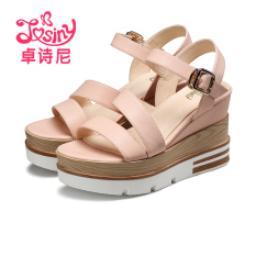 Josiny Sandal Summer Musim Panas Baru Sepatu Kasual Hak Super-tinggi (Merah Muda Warna)