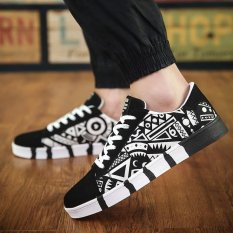 JOY Korea Mode Korea Topi New MEN's Casual Kanvas Sepatu Putih-Intl