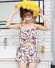 JOY Korea Mode Korea Topi Wanita Baru Split Swimsuit Dua Set-Intl