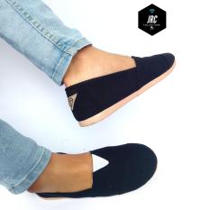 JRC colection-sepatu wanita/pria flatshoes slipon hitam sejenis toms/wakai