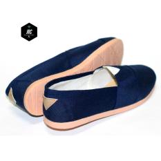 JRC collection-flatshoes slipon canvas jeans biru tua/dongker sejenis toms/wakai