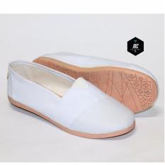 JRC sepatu wanita flatshoes slip on jeans putih sejenis toms/wakai