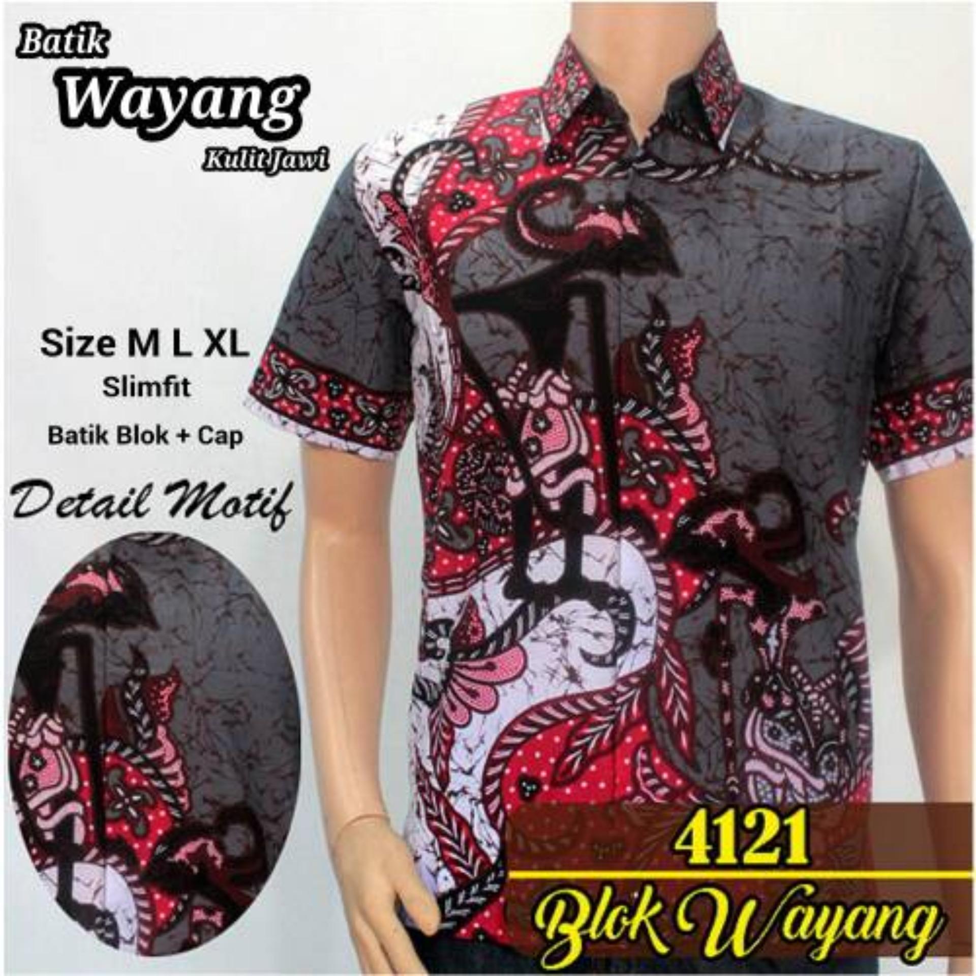 Jual Baju Batik Pria Baju Batik Modern Kemeja Batik Pekalongan Hem Batik Kemeja Motif Wayang Blok 