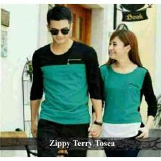 Jual Couple Online - Kaos Pasangan Trendy - Baju Couple Zippy Terry tosca