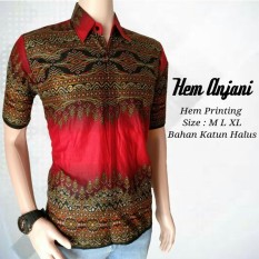 Jual kemeja batik pria lengan pendek batik banowati bw 0055