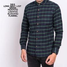 Jual Kemeja Flanel Flannel Pria Check Navy Kantor Kerja Slimfit Baju Murah
